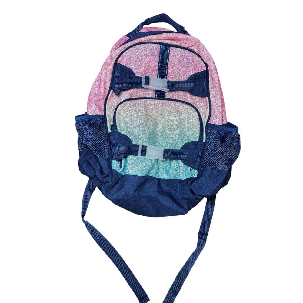 Pottery Barn Kids Large Mackenzie Backpack Rainbow Ombre Sparkle Glitter GUC